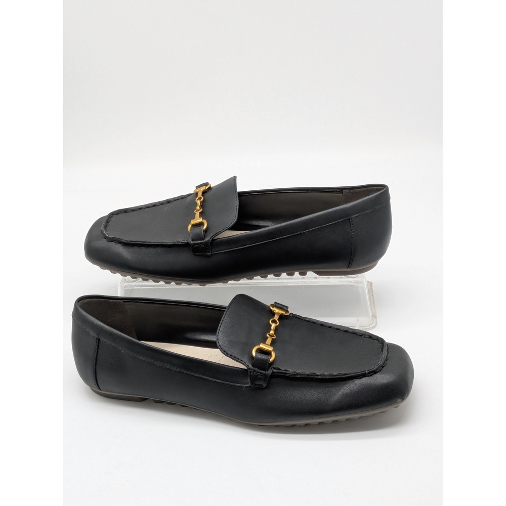 Franco Sarto Zerina Women's Loafers Size 7.5M Black Gold Bit Driving Flats